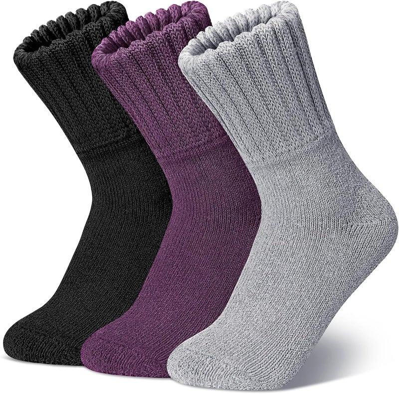 Sunovelties Womens Merino Wool Socks 3 Pairs Winter Ski Warm Boot Socks Men Thermal Thick Cozy Hiking - Image 1